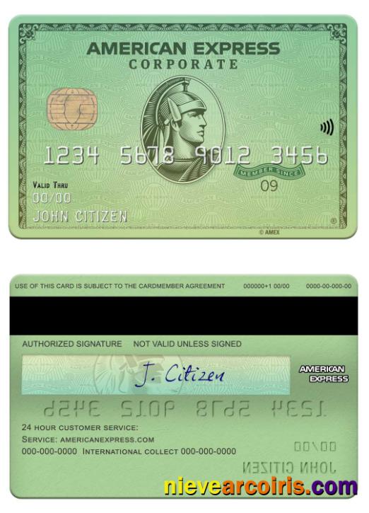 USA California Varo bank amex green card